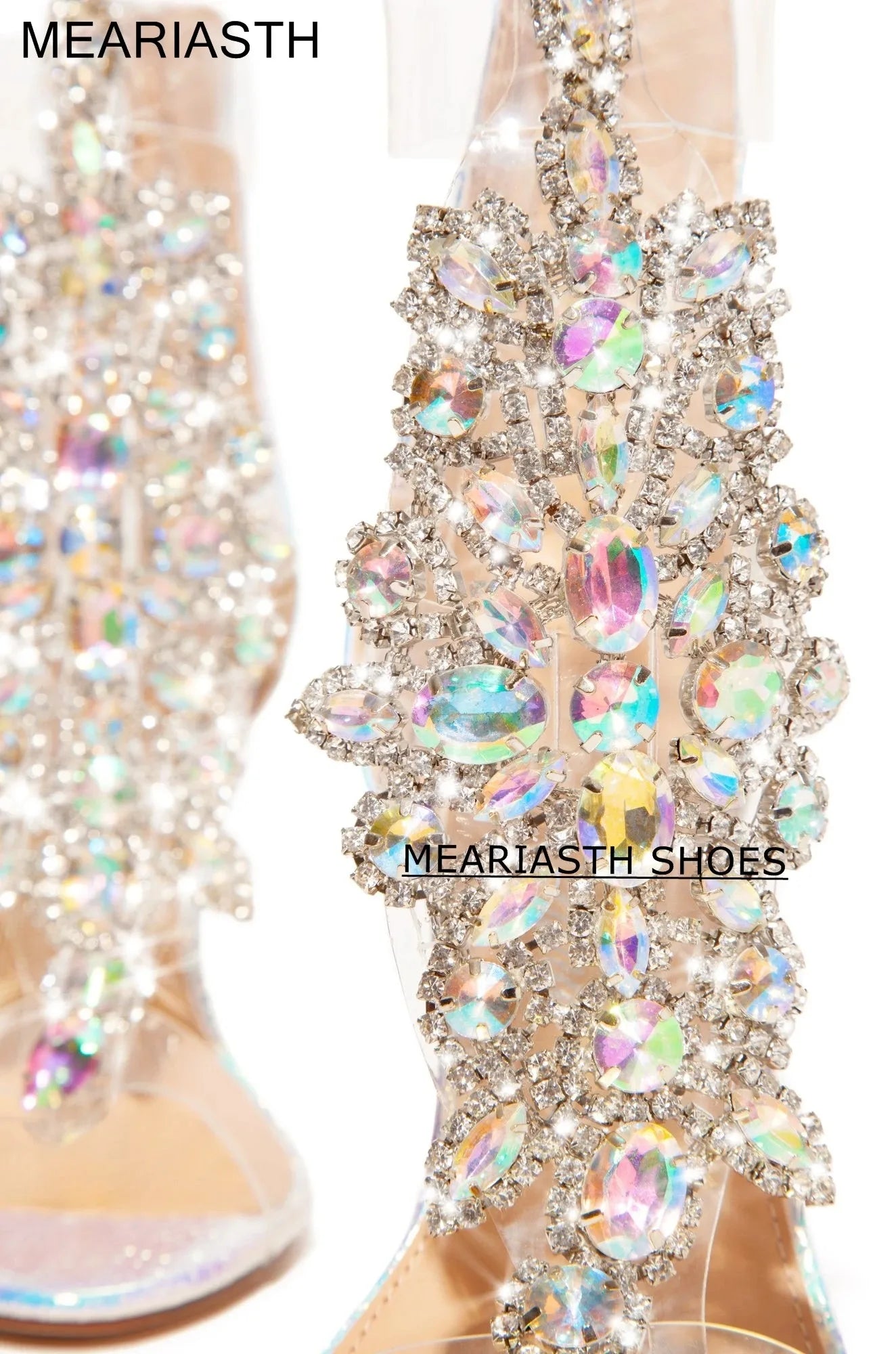Elegant Crystal Strap Suede Stiletto Sandals for Women