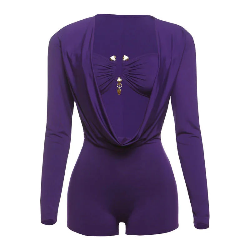 Weird Puss Sexy Women Swing Collar Romper+Metal buckle Bra Hipster Midnight Party Coquette New Spring Trend Workout Playsuits
