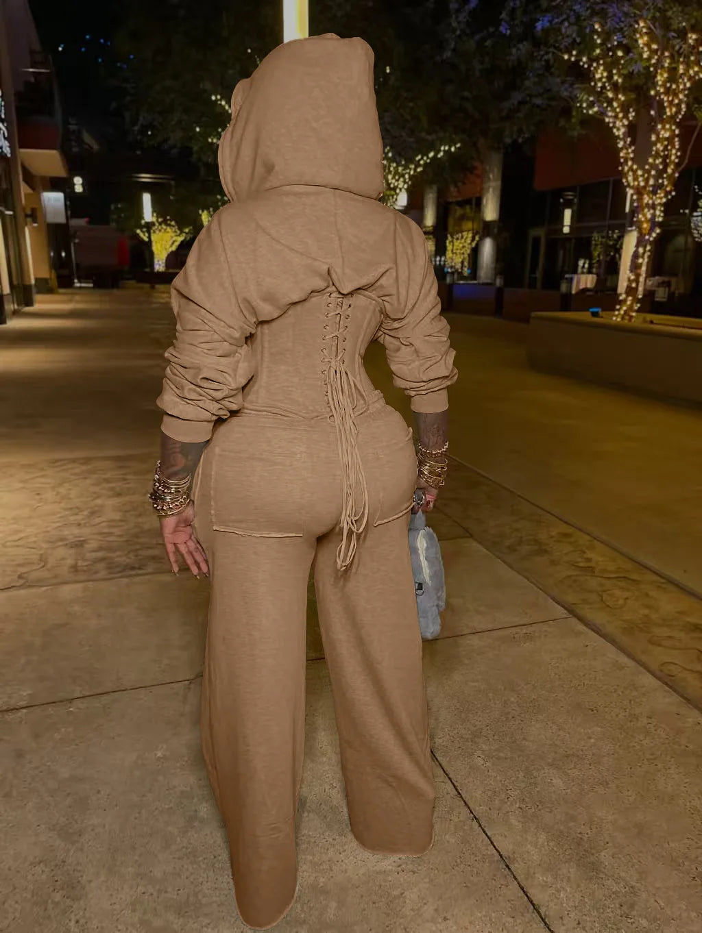 Loose Fit Hoodie And Jogger Tracksuit Set for Women