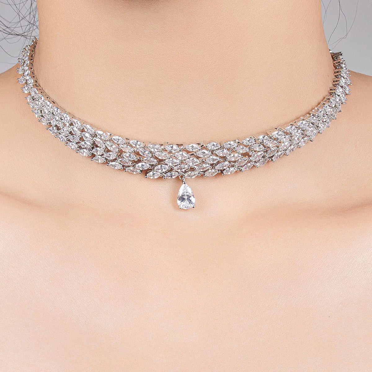 Elegant Bridal Zircon Statement Necklace for Women