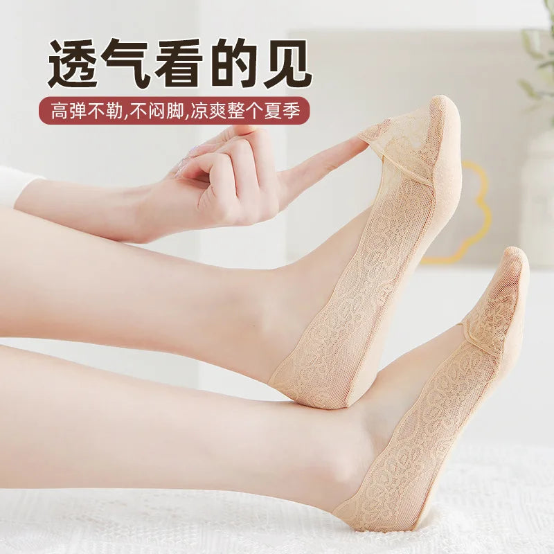 Silicone Grip Cotton Boat Socks