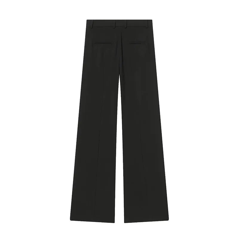 Elegant Stand Collar Coat and Trousers Set for Women