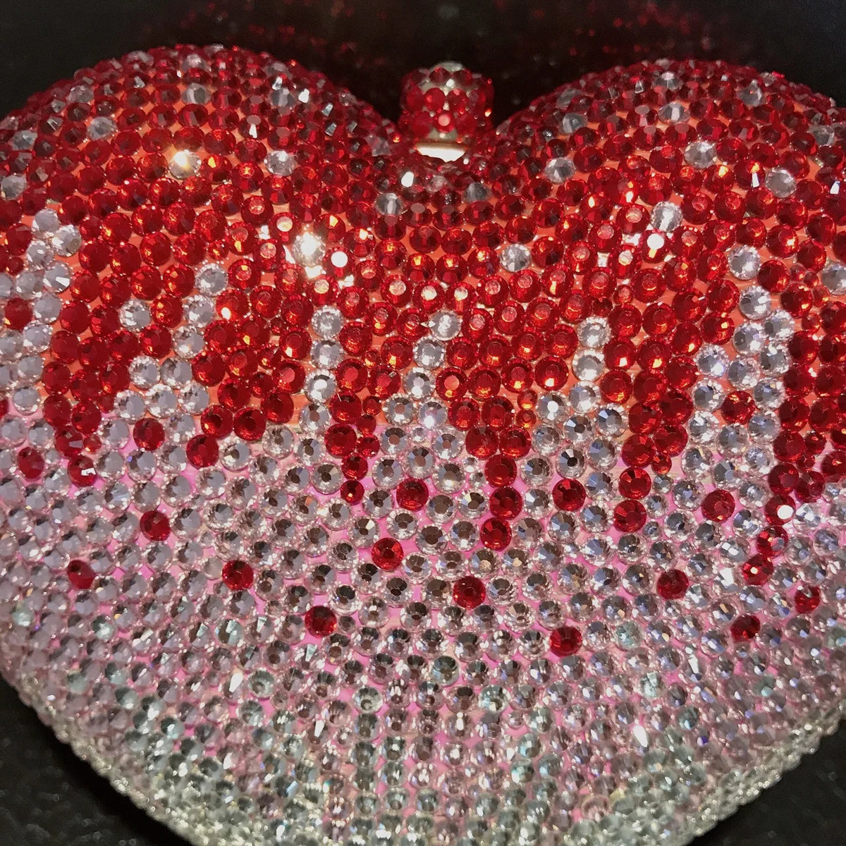 Rhinestone Heart Shaped Evening Clutch Handbag for Women