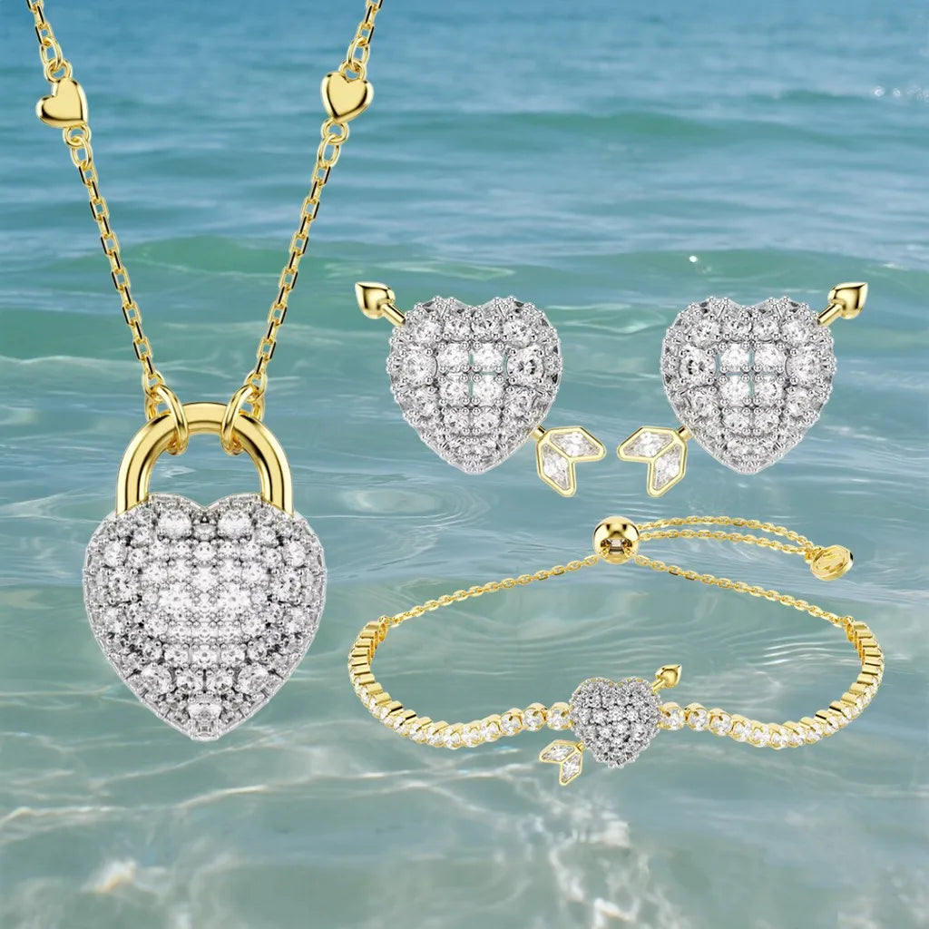 Gold Plated Sparkling Zirconia Crystal Pendant for Women