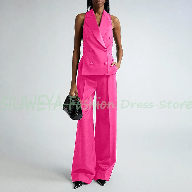Double Breasted Vest And Pants Set