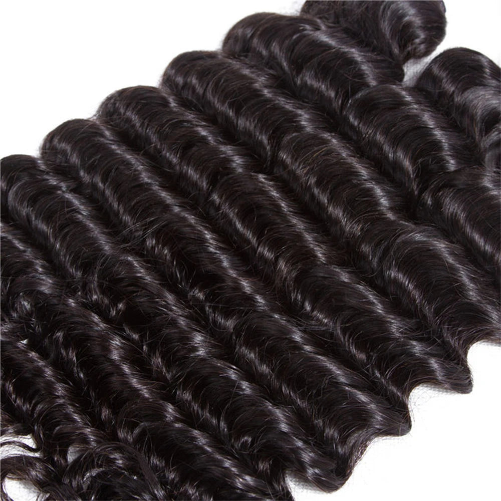 Deep Wave Natural Color Brazilian Hair Bundles for Women