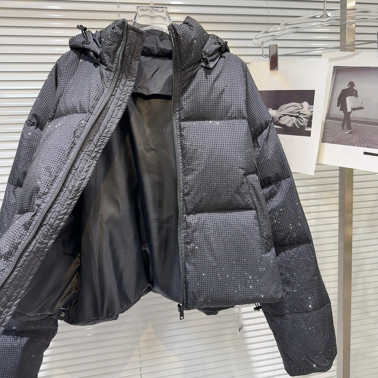 Lightweight Quilted Short Hooded Down Jacket for Women