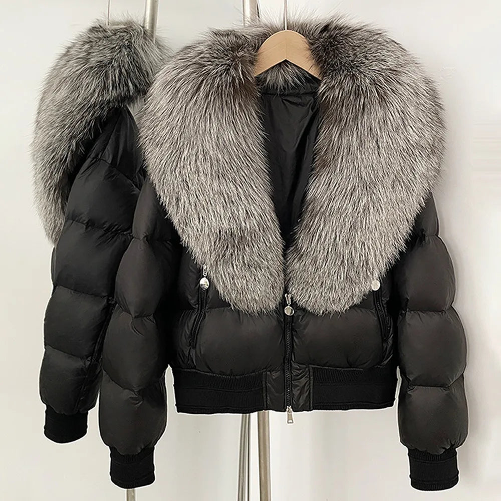 Detachable Fox Fur Collar Down Coat