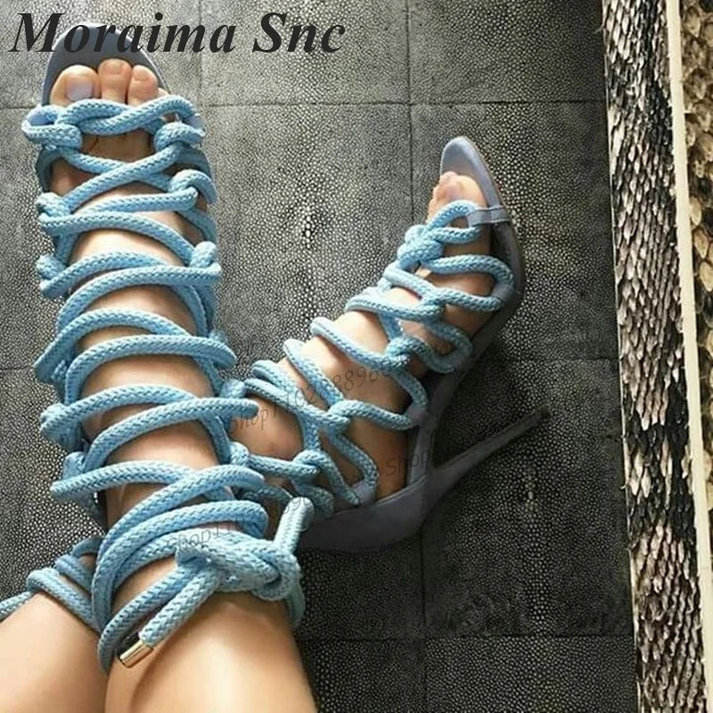 Pink Flock Stiletto Sandals With Open Toe And Back Zipper For Women