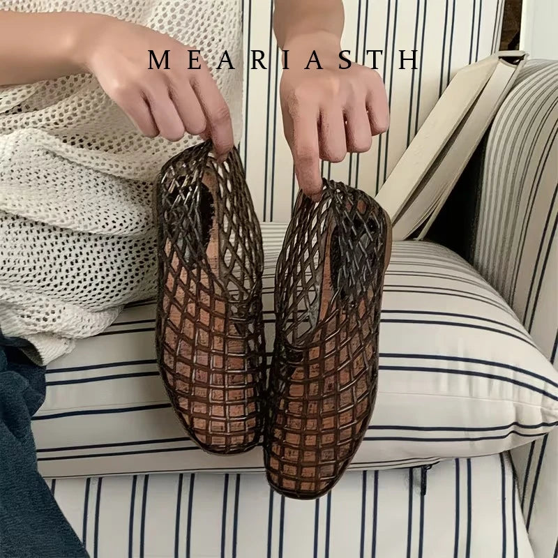 Breathable Hollow Jelly Slip On Casual Flats for Women
