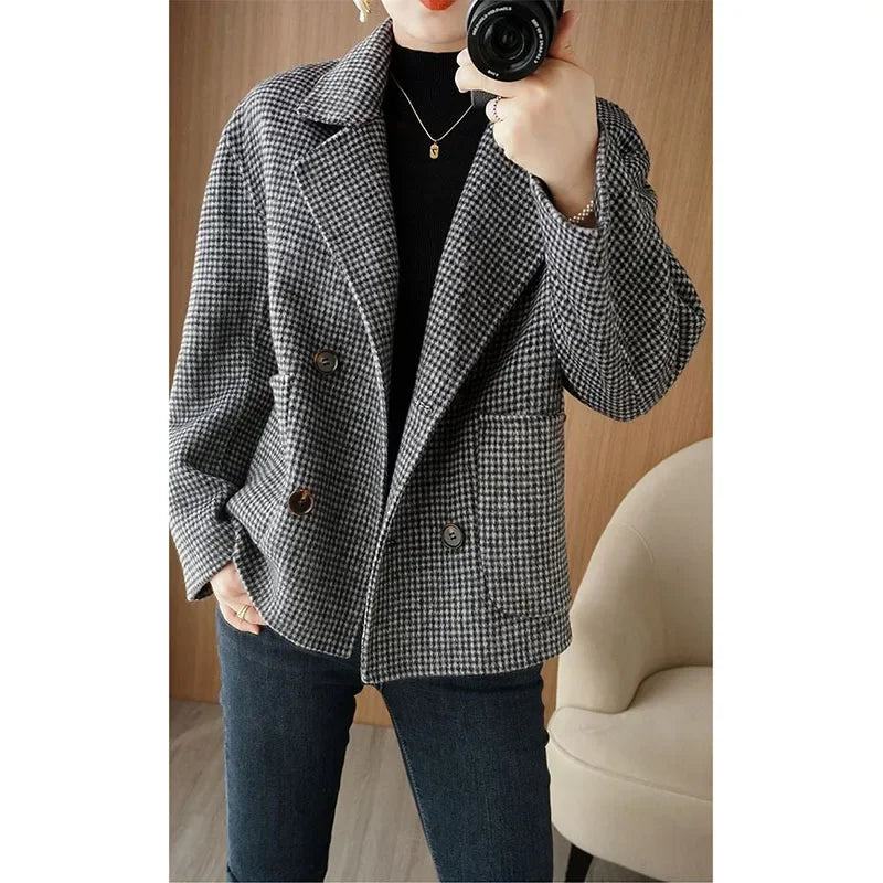 Turn Down Collar Wool Coat