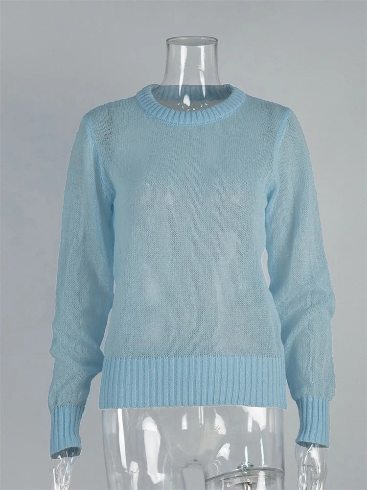 See Through Mesh Knit Sweater