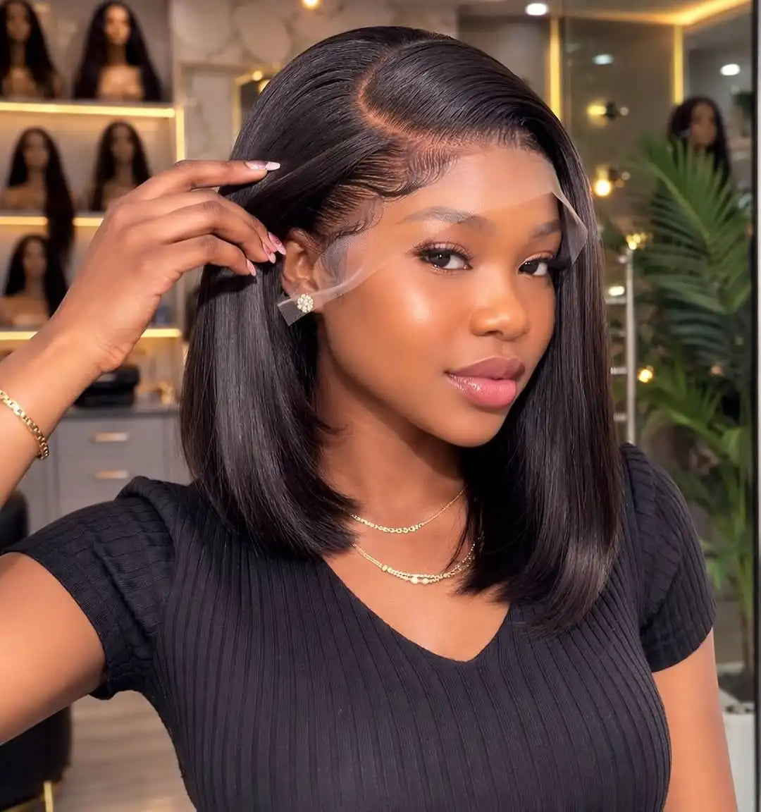 Straight Bob Human Hair Lace Front Wig