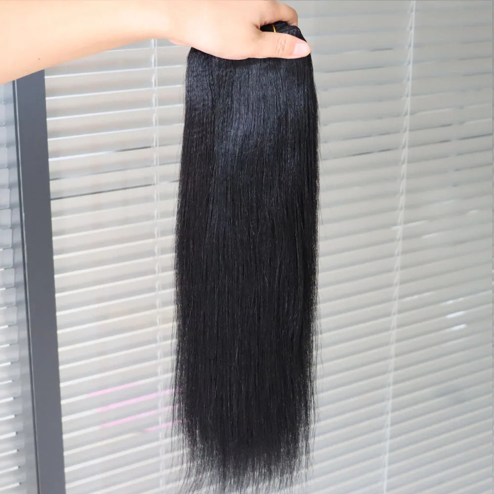 Light Yaki Virgin Human Hair Weaving Bundles for Women