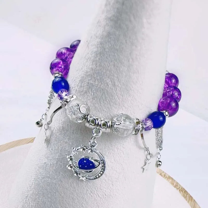 Purple Zircon Star And Planet Bracelet