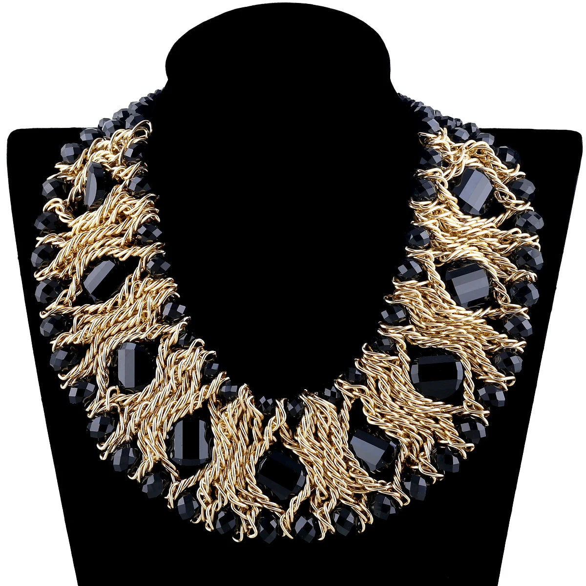 Beaded Crystal Statement Elastic Bracelet for Women