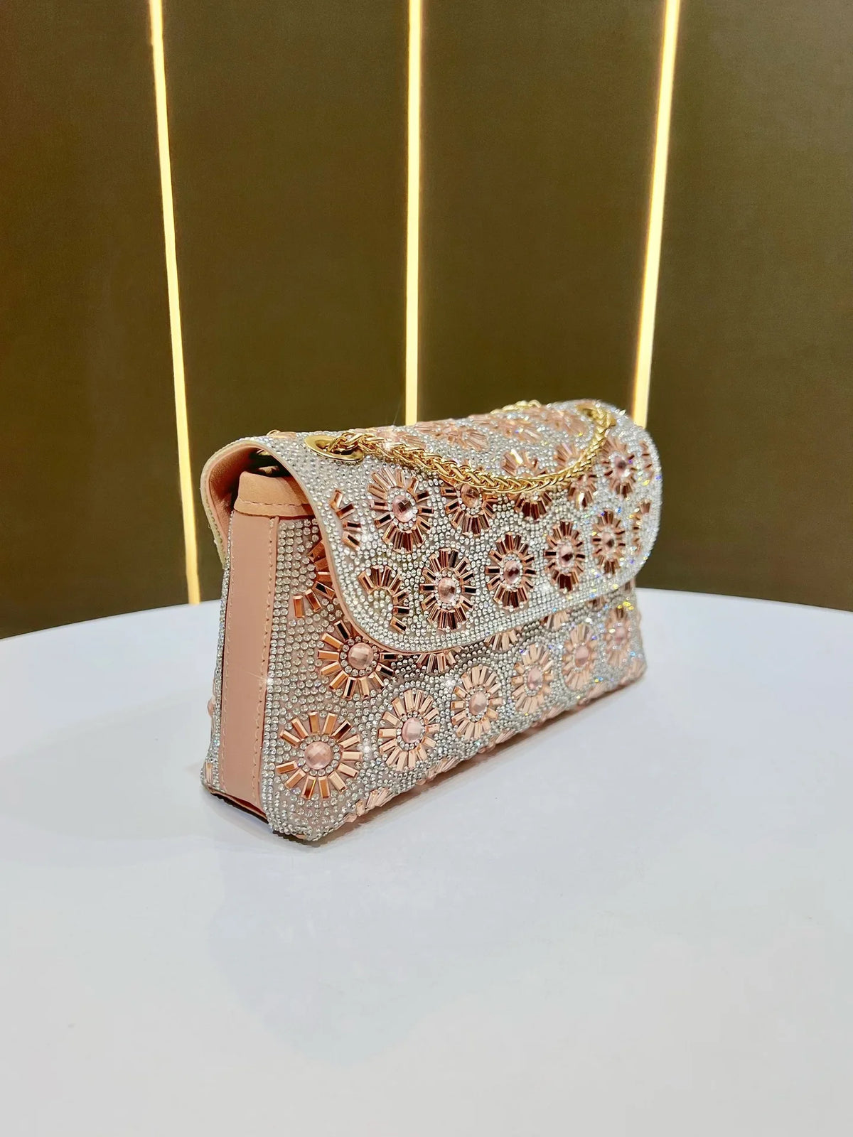 Full Rhinestone Square Shoulder Messenger Bag for Women