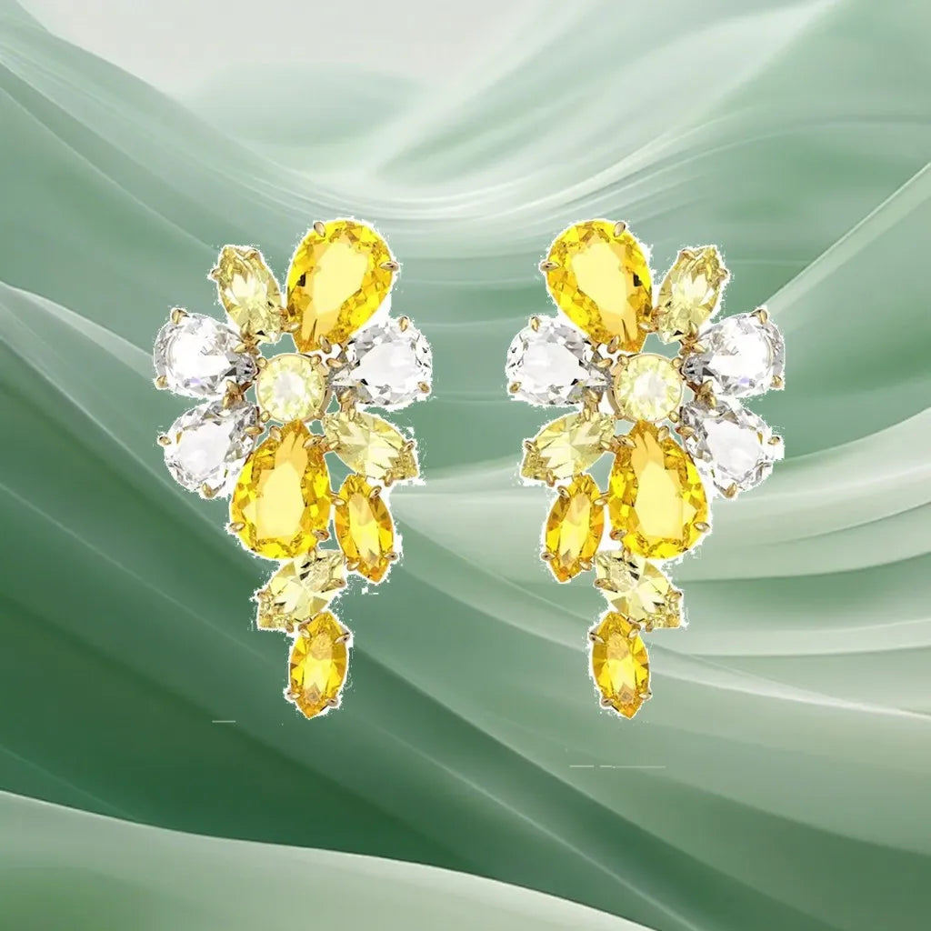 Radiant Mixed-Cut Gold-Plated Crystal Pendant for Women