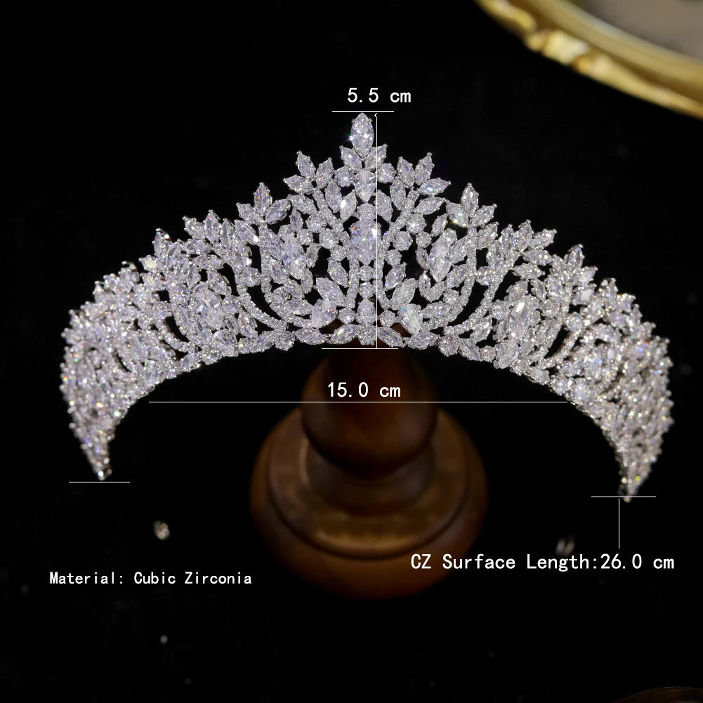 Elegant Silver Crystal Bridal Tiara Crown For Women