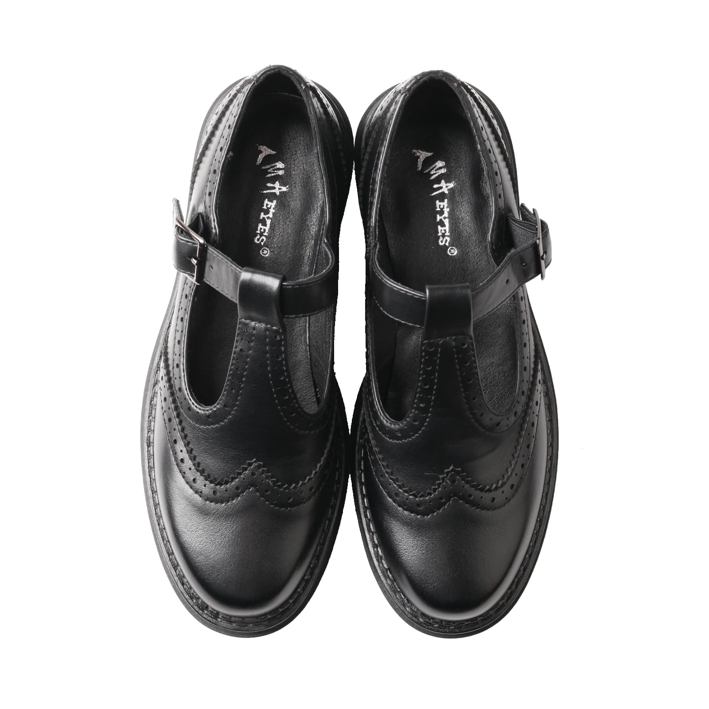 Leather Brogue Mary Jane Low Heel Shoes