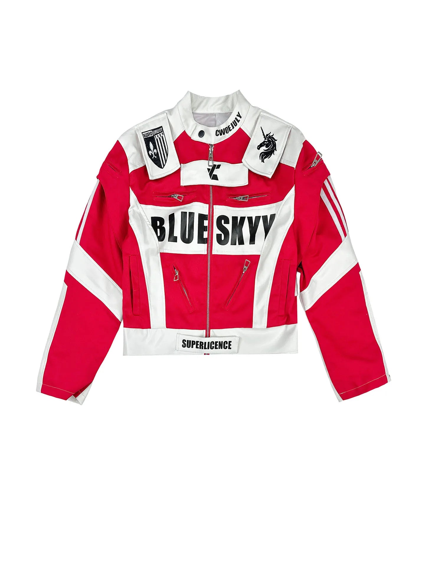 American Retro Motorcycle Clothes Stand Collar Short Zip Cardigans Coat Spring Autumn Embroidery Handsome Baseball Jackets Tide