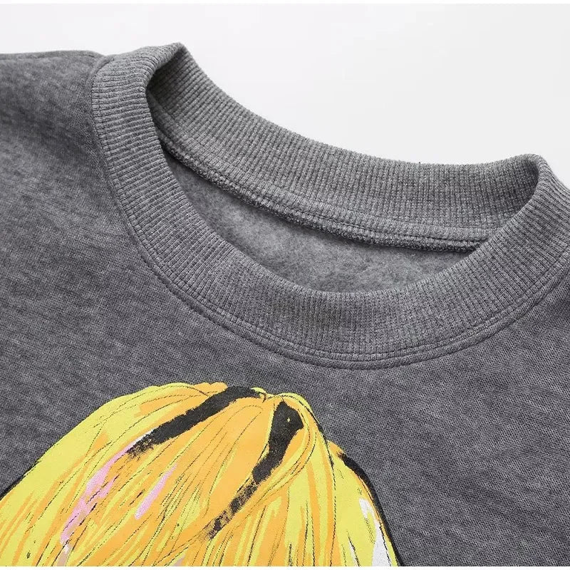 Loose Cartoon Graphic Long Sleeve Sweatshirt for Women