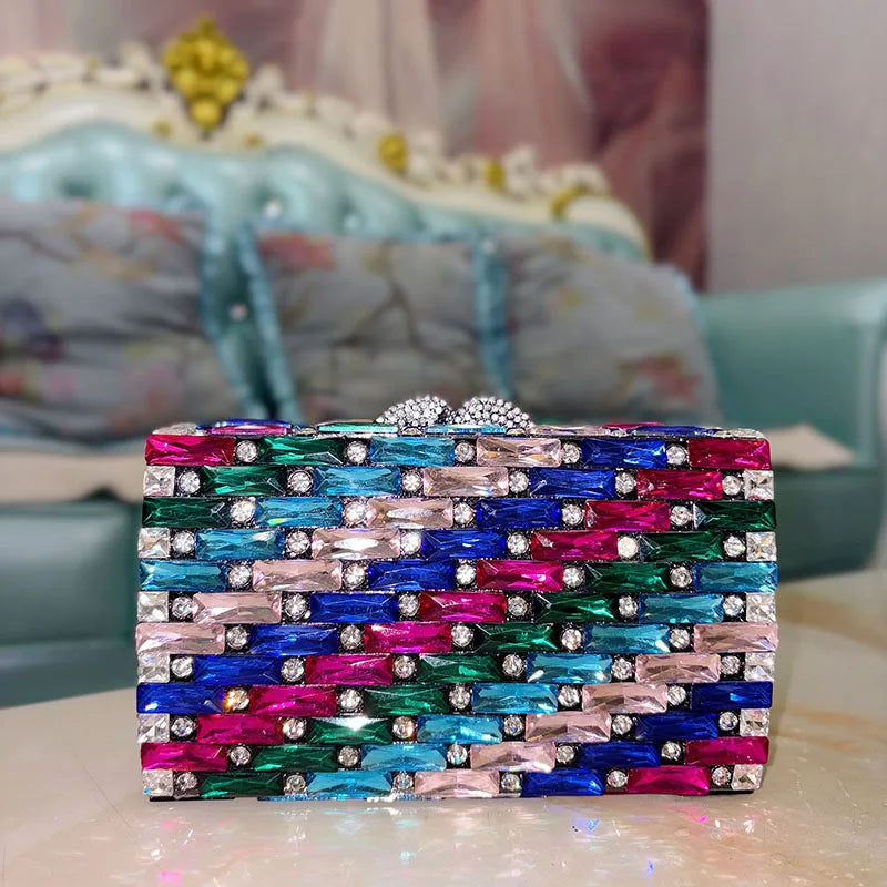 Luxury Rhinestone Evening Clutch Shoulder Bag for Women