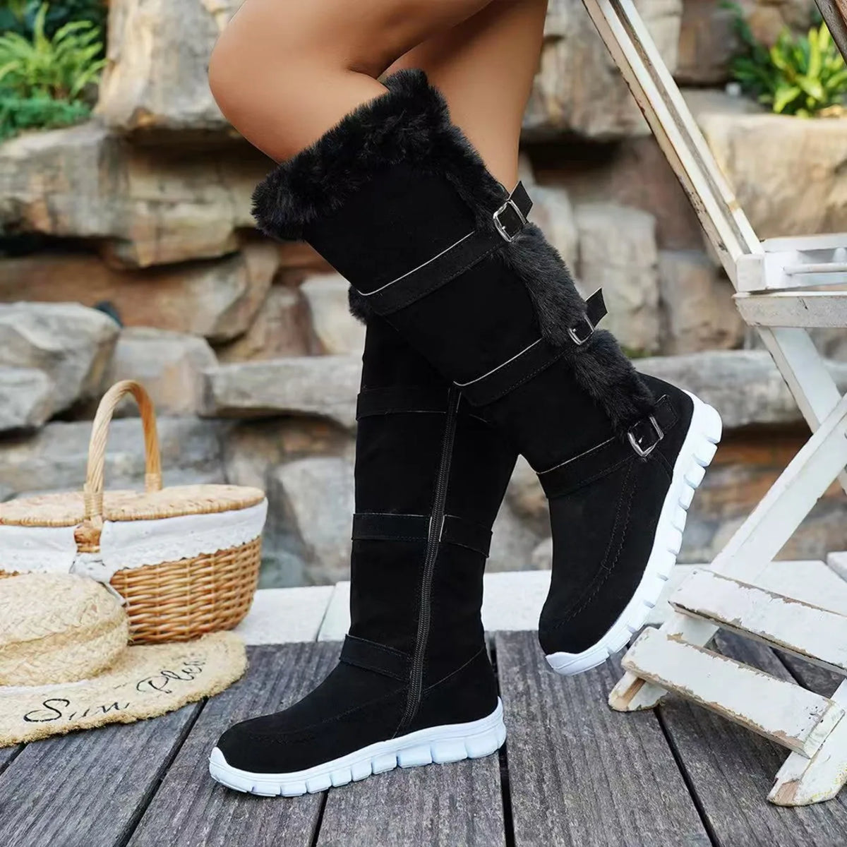 Comfortable Plush Warm Slip On Ankle Boots for Women