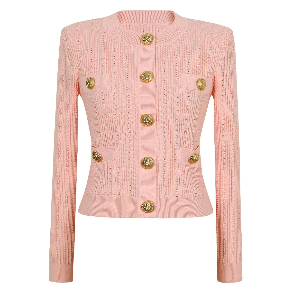 O Neck Knit Sweater Coat