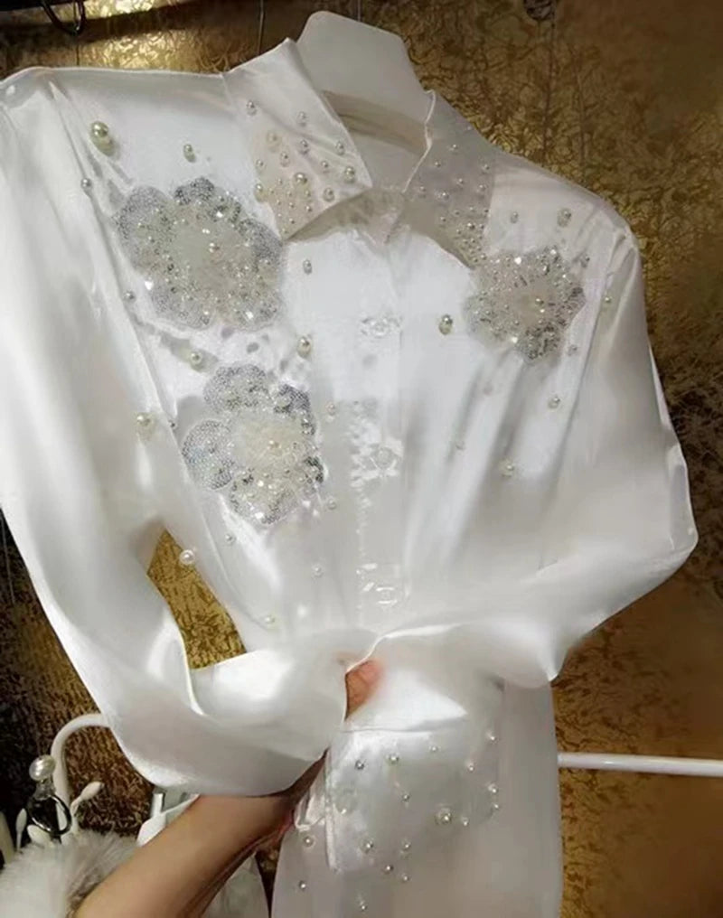Vintage Beaded Sequins Blouse