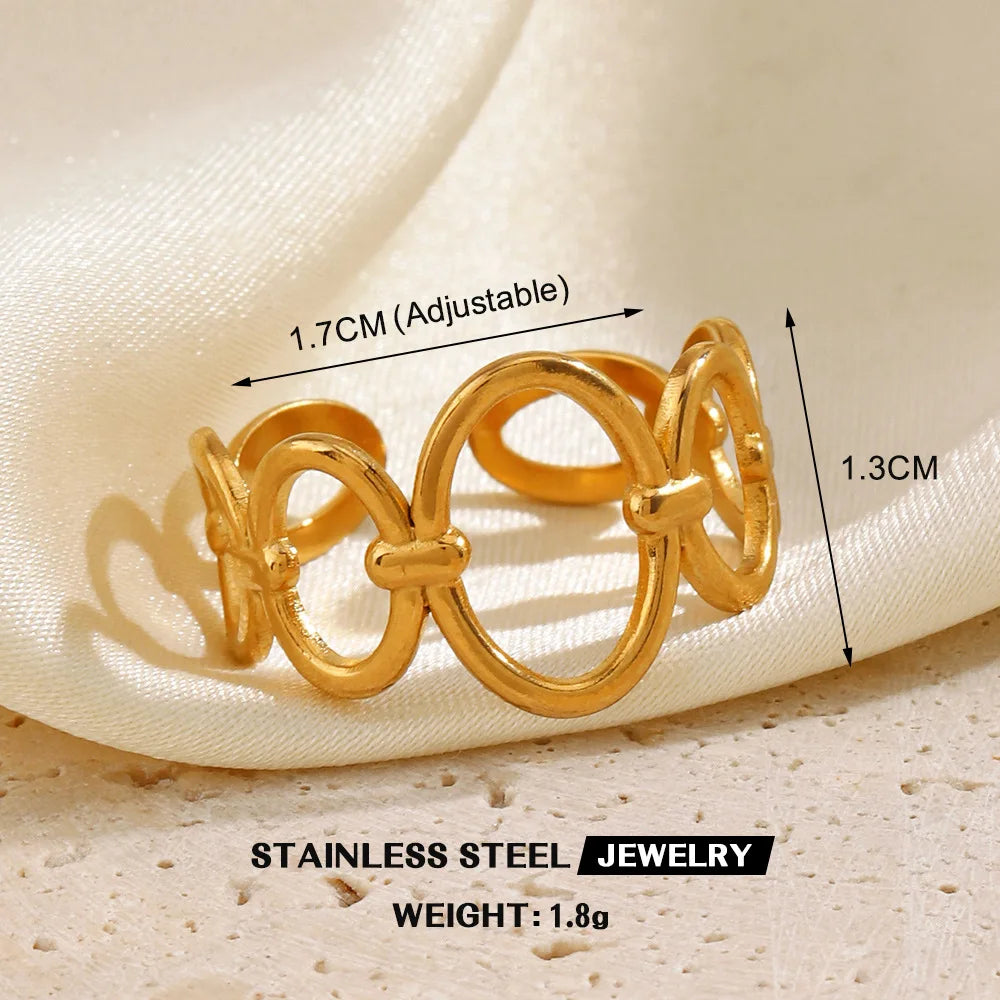 Open Heart Stainless Steel Ring
