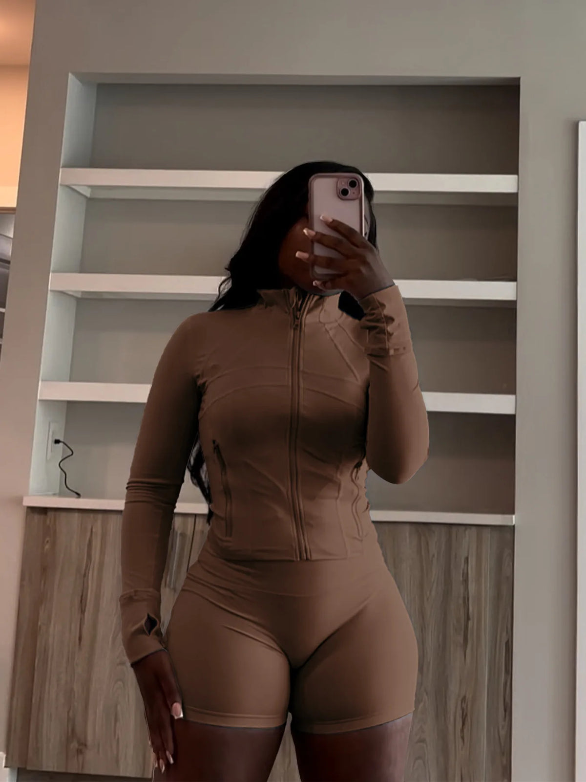 Slim Fit Sporty Two Piece Shorts Matching Set for Women