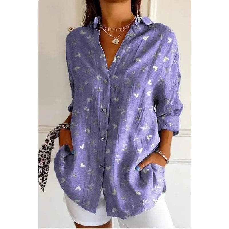 Ditsy Floral Oversized Dropped Shoulder Blouse for Women