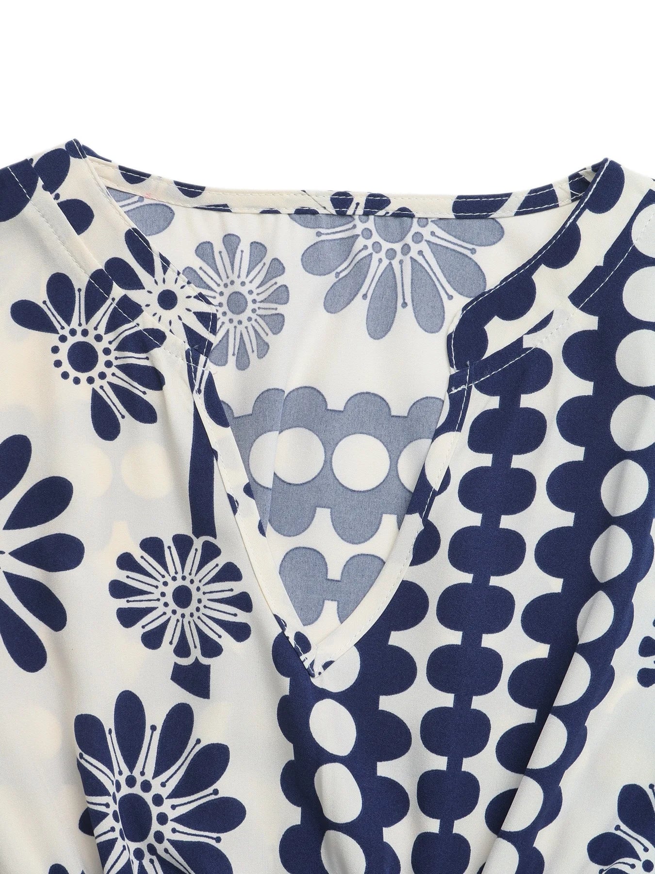 Elegant Retro Print High Waist Hollow Out Midi Dress for Women