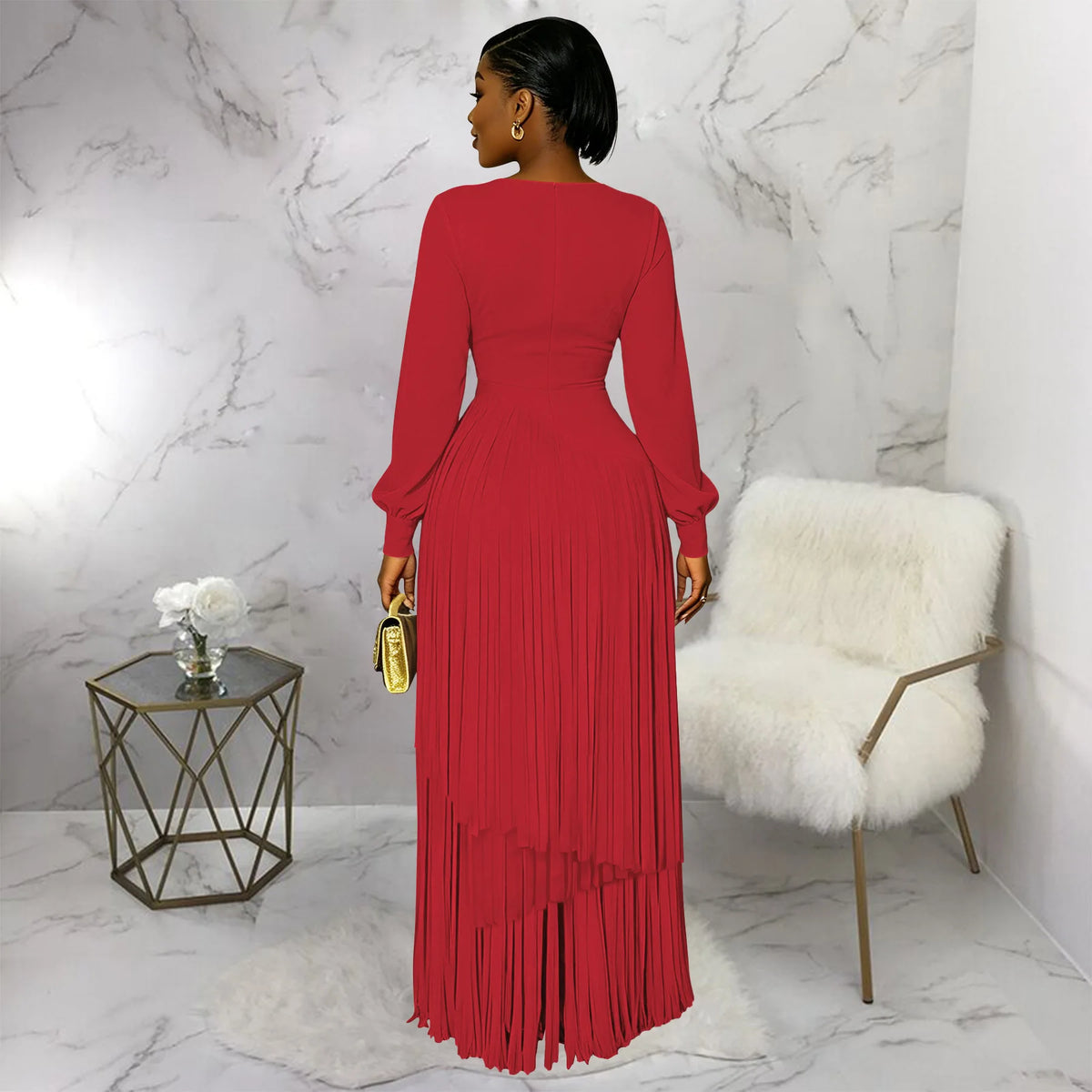 Elegant Long Sleeve African Dashiki Maxi Dress for Women