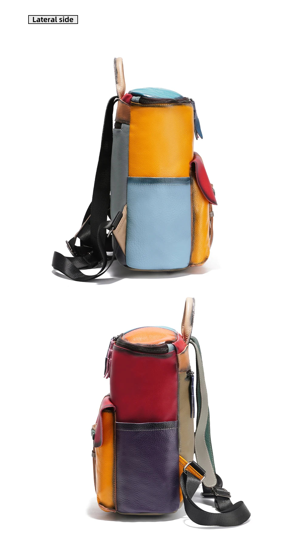 Large Capacity Soft Cow Leather Backpack for Women