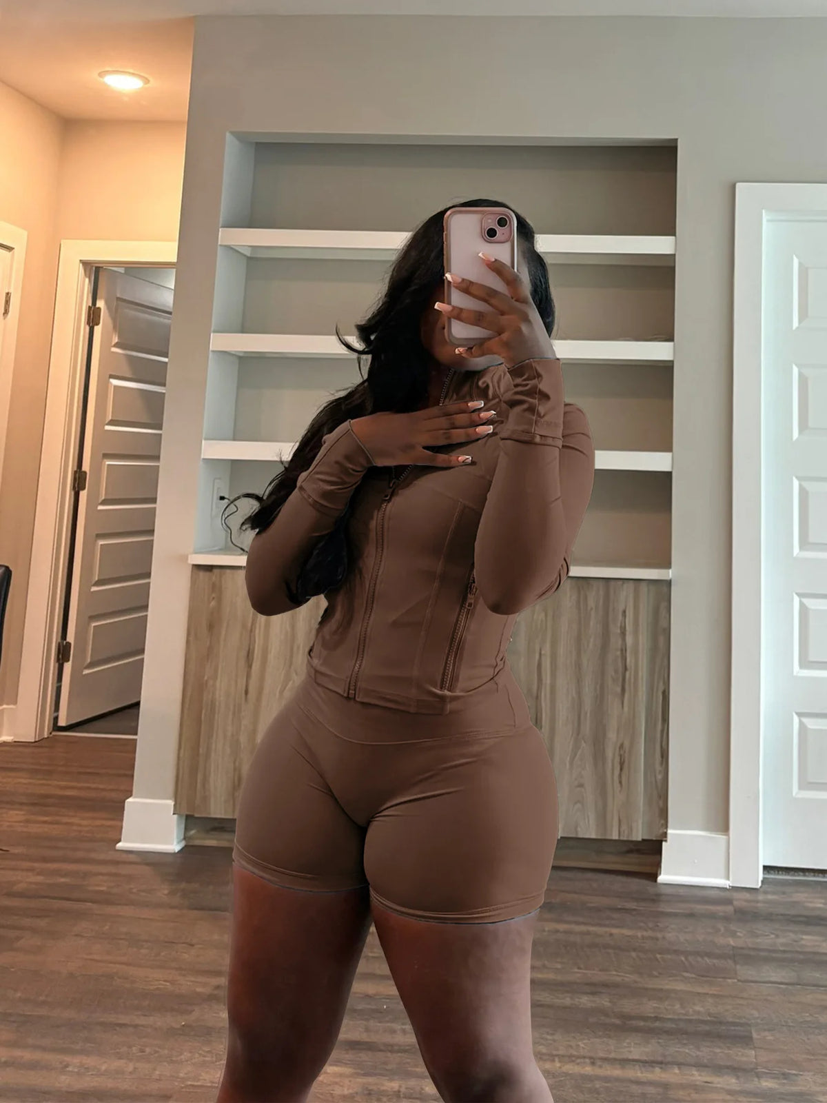Slim Fit Sporty Two Piece Shorts Matching Set for Women