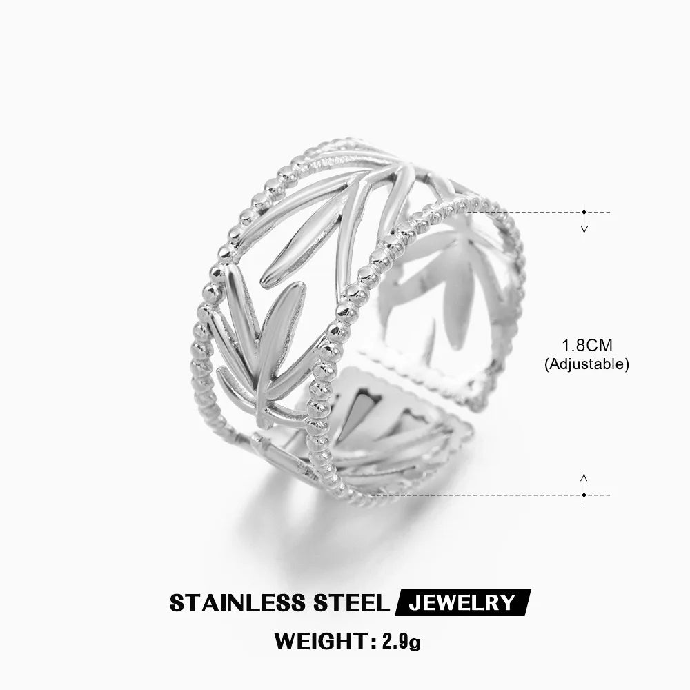Open Heart Stainless Steel Ring