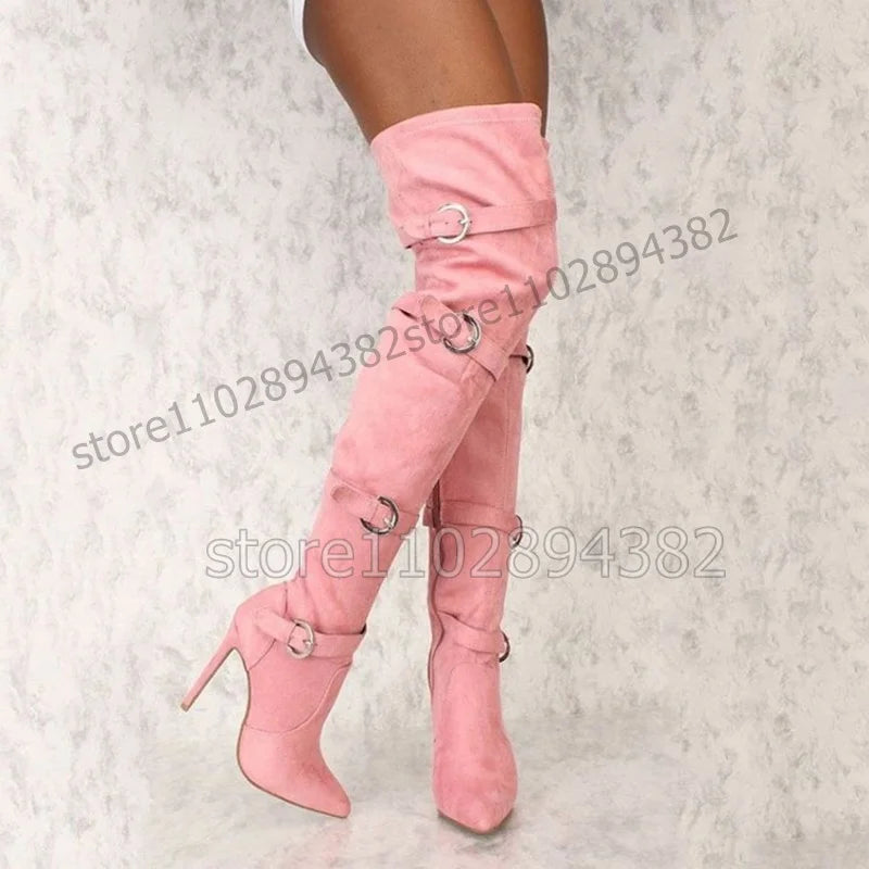 Pointed Toe Stiletto Boots With Side Zipper For Women
