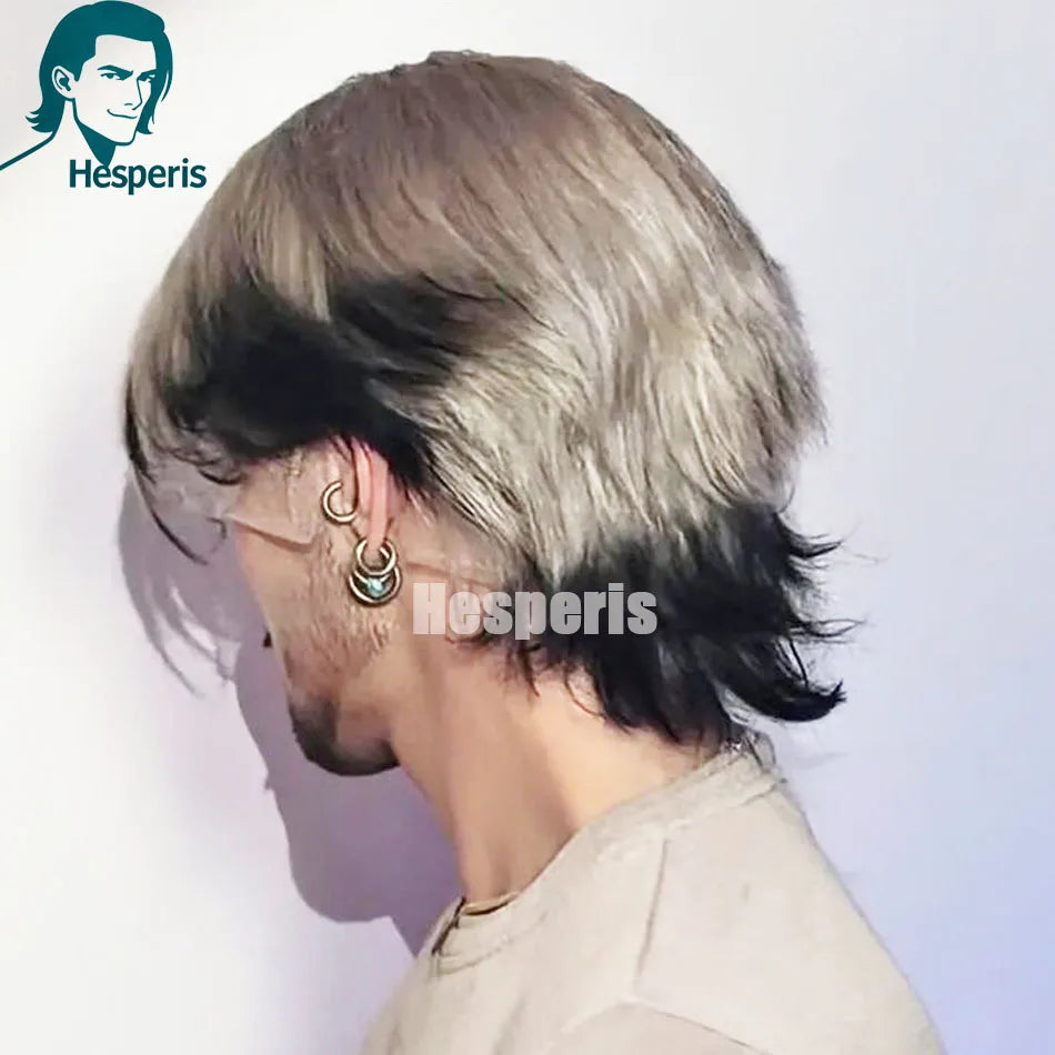 Transparent Lace Iced Blonde Razor Cut Mullet Wig For Women