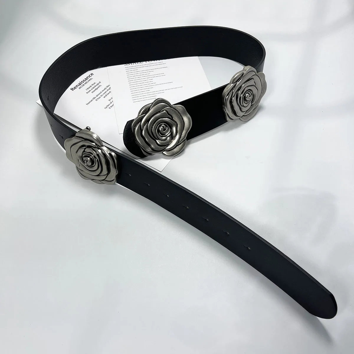 Statement Camellia Floral Wide Waist Belt for Women