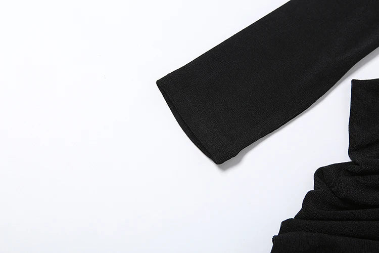 Elegant Ruched Backless Turtleneck Maxi Dress for Women