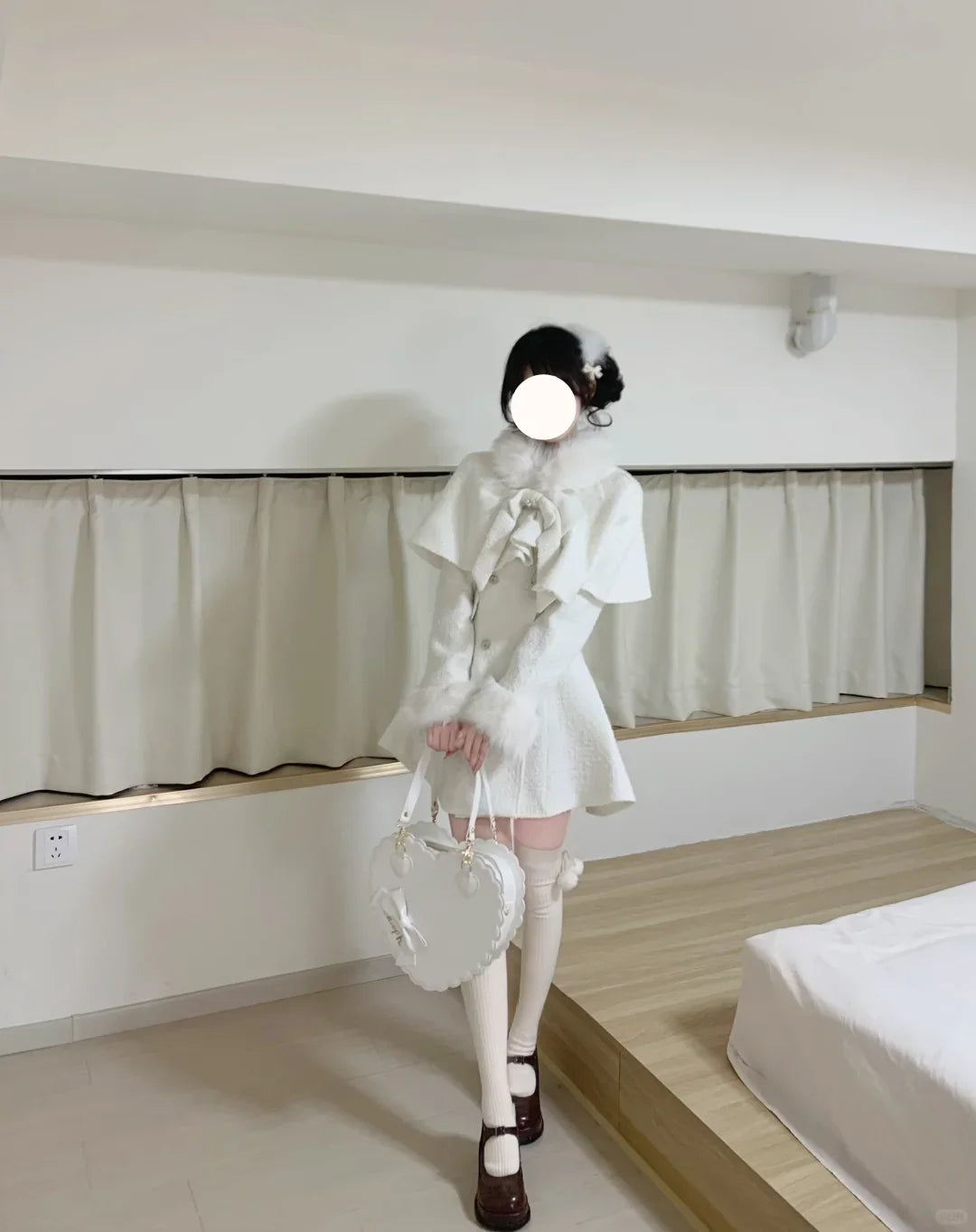 Elegant Bow Shawl Cape Two-Piece Set