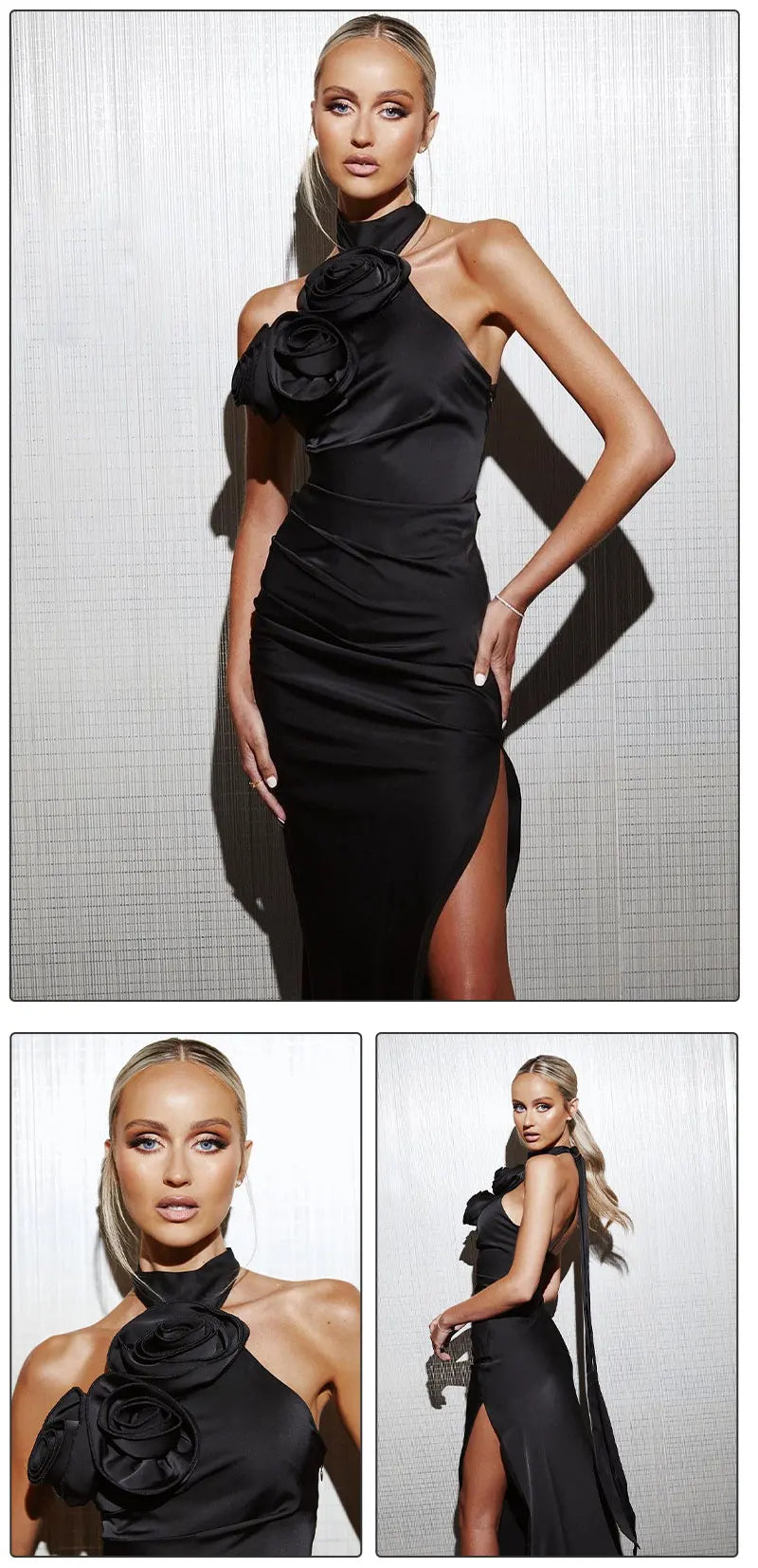 Chic Floral Embellished Birthday Long Dress for Women