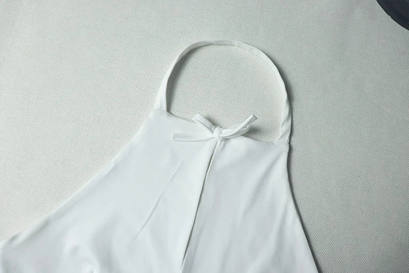 Halter Neck Bow Decoration Two Piece Set for Women