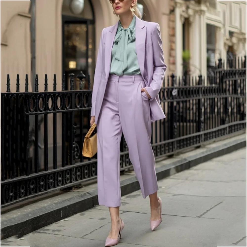 Light Purple Notch Lapel Suit