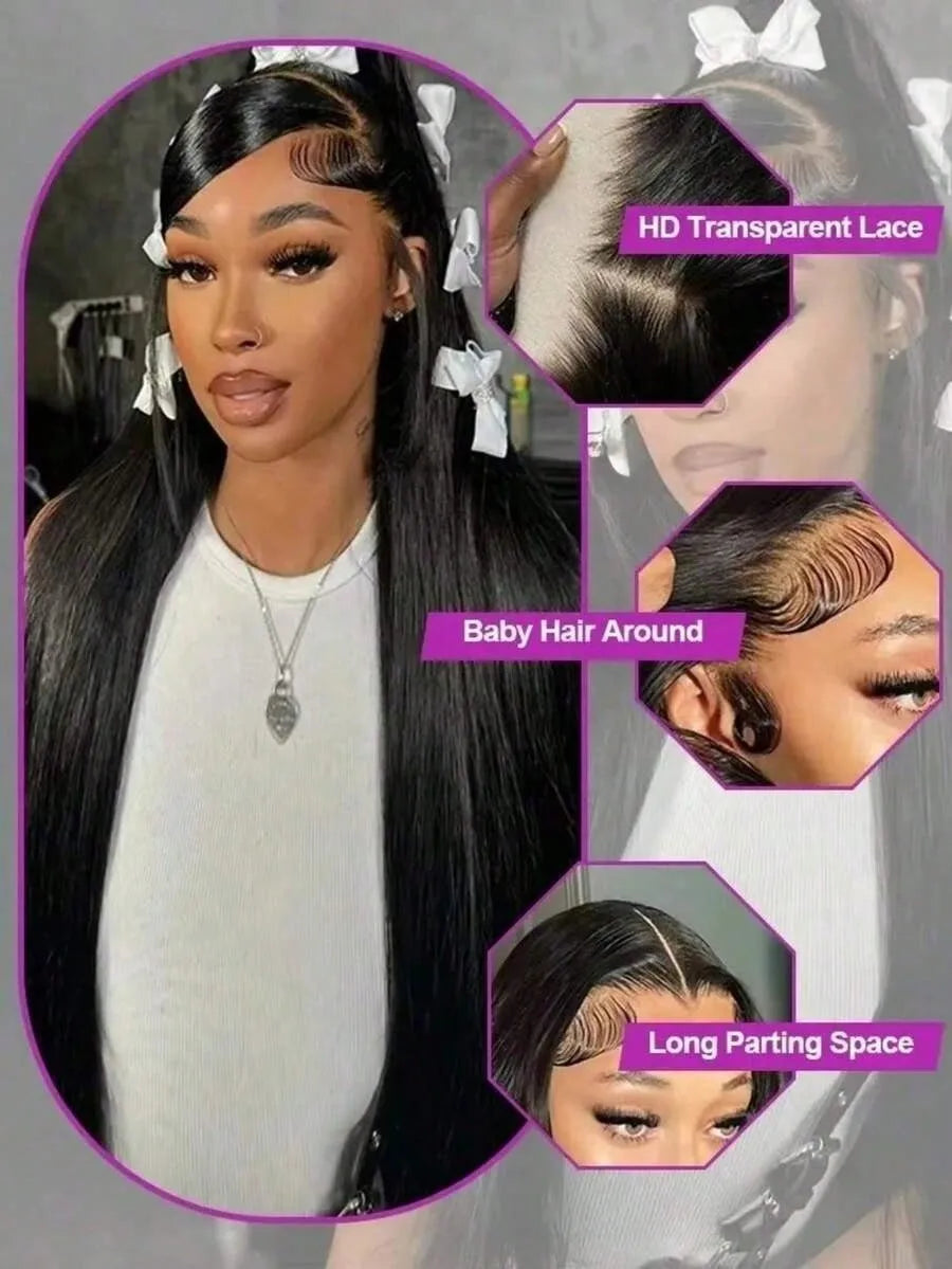 Glueless Straight Human Hair Lace Wig