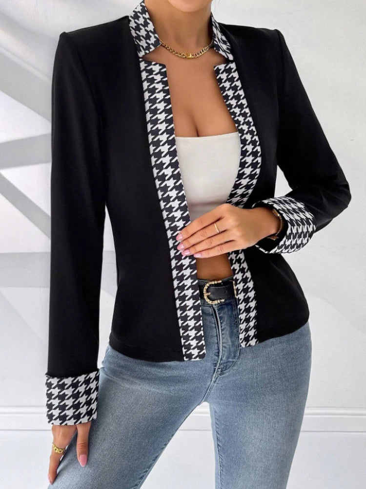 Ladies Elegant Cardigan Style Suit in Casual Style Suitable for Spring and Summer Is Fashionable Office Commuting Outerwear