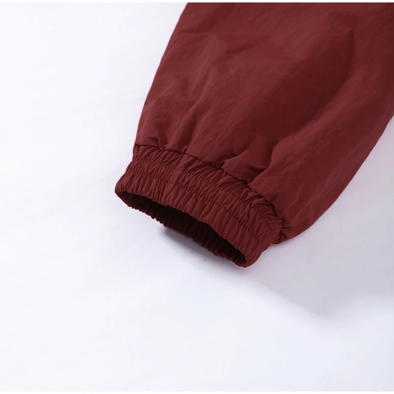 Contrast Half-Zip Stand Collar Short Jacket for Women