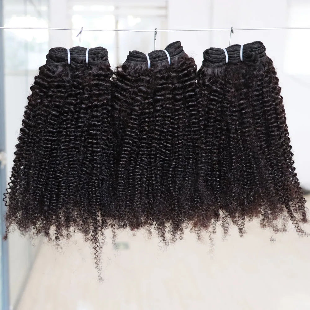 Afro Kinky Curly Human Hair Weave Extensions for Women